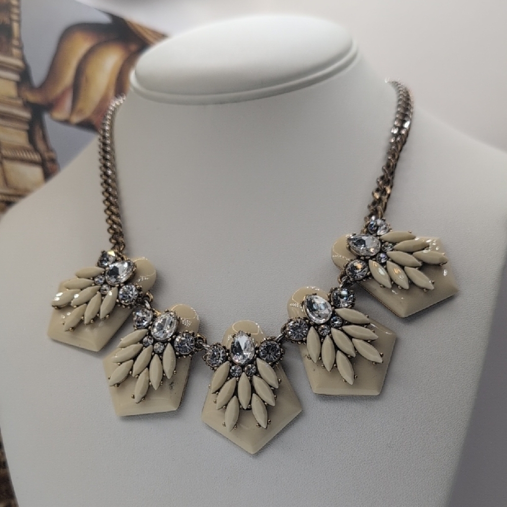 J. Crew Cream and Silver Statement Necklace - Picture 3 of 6